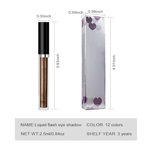 Image of SUAKE Liquid Sparkling Glitter Eyeshadow Stick Pack - High Pigment Shimmer Metallic Eye Shadow, Long-Lasting, White Blue Black Gold Purple Bold Colors,Quicking-Dry (10#-Dark Gray, Pack of 1)