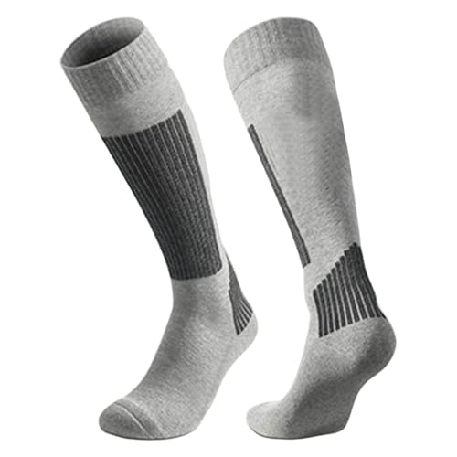 Generisch Medias de apoyo para mujer y hombre, para vuelo, de compresión, senderismo, ciclismo, compresión, trombosis, largas, para correr, calcetines de compresión, 01 Light Gray, 6 1/2 HS