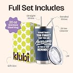 Birthday Gifts for Men Dad Cup - Sometimes You Forget Your Awesome Gifts Navy 20oz Motivational Coffee Tumbler Birthday Gift for Dad, Husband, Boyfriend Inspirational Mugs for Men Who Want Nothing - Image 3