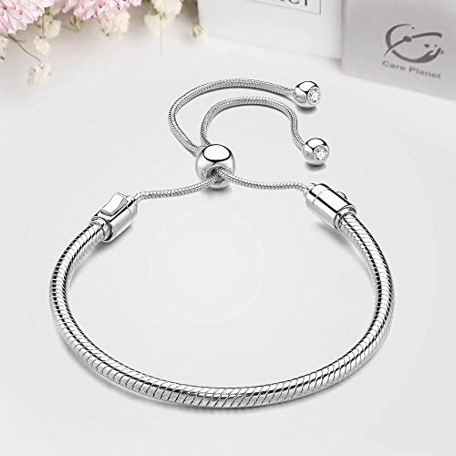 Image of Charm Snake Pattern Bracelet S925 Sterling Silver 18k Gold Plated, Rose Gold Snake Pattern Pandora Bracelet, Gift for Women