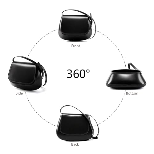 Image of MFFOR Small Crossbody Bags, Leather Purses for Women, Cross Body Purse | Genuine leather, 8.2*3.1*6.2inch, Magnetic clasp, Adjustable strap, Solid color, Sleek design