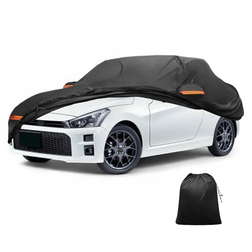 X AUTOHAUX 【ダイハツ コペン用】車ボディカバー 自動車カバー 新型100%防水生地&5層構造 軽量・女性でも楽々 裏起毛 塗装面保護 運転席ジッパー付き/ドア開閉可能/忘れ物をしても安心 耐強風 防風ロープ/収納袋付き 日焼け/梅雨対策 車中泊 仮眠 暑さ対策 UVカット