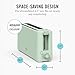 Martha Stewart 2 Slice Long Slot Toaster, Extra Wide for Sourdough & Bagels, 10 Setting Shade Control, Removable Crumb Tray, Self-Centering Design, Defrost/Reheat, Cancel, Slim Space-Saving, Honeydew