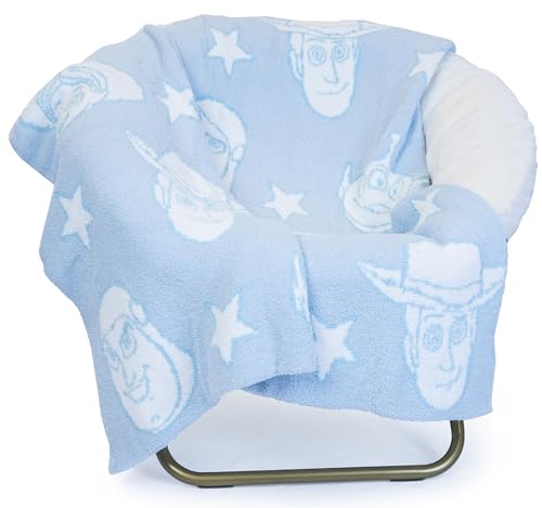 Jay Franco Disney Pixar Toy Story Feather Knit Fluffy Throw Blanket - Woody and Buzz Lightyear Fuzzy Blanket Measures 50 x 60 inch | Super Soft Lightweight Bedding