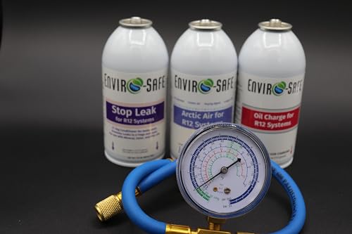 Oil, Stop Leak, Arctic R12 Additive with Brass Gauge