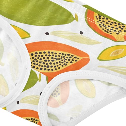 Orange Green Papaya Fruits Toddler Underwear Floral 2t Cotton Girl Panties Cute Animals Briefs Kids Undies4