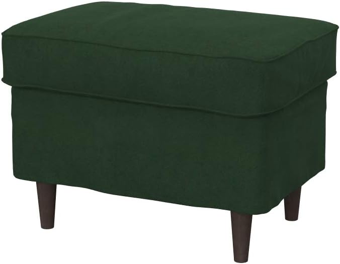 Soferia Replacement Compatible Cover for Strandmon Footstool, Fabric Majestic Velvet Bottle Green