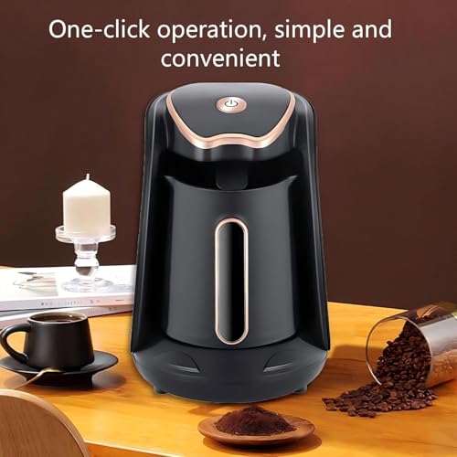 High-Power Electric Turkish Coffee Maker, 600W Efficiency, Stylish Black with Rose Gold Highlights, Simple One-Touch Brewing - Image 5
