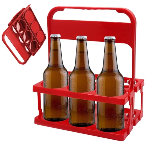 Porte-bouteille support de support pliable avec poignée de boisson réutilisable Panier de bouteille portable contiennent 6 bouteilles pour un usage quotidien...