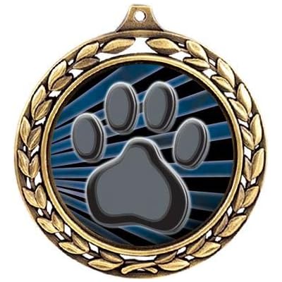 Buy Paw Print Medals - 2 1/2 Laurel Wreath Mascot Paw Print Medal