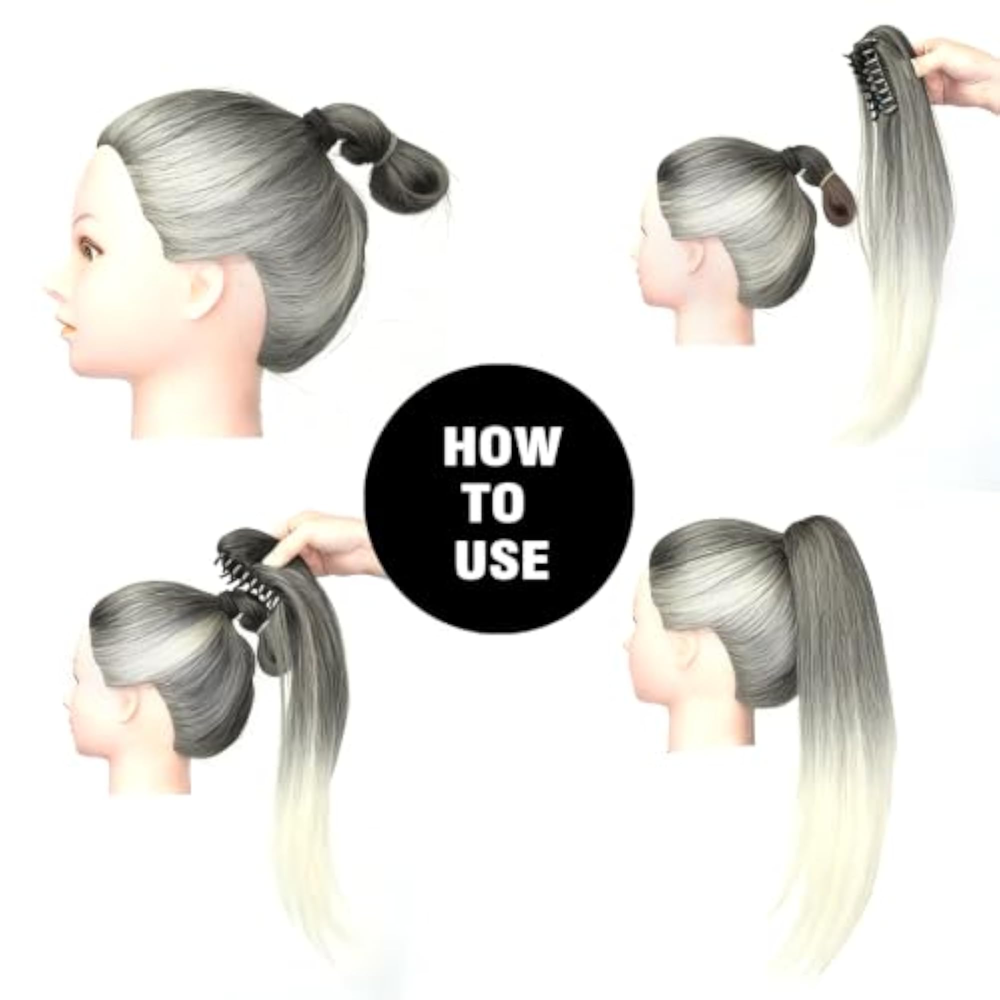 100% Human Claw Clip Ponytail Extension for Women