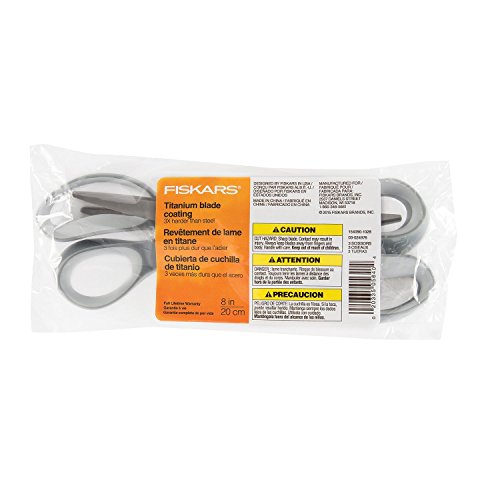 Image of Fiskars 8 inch Titanium Softgrip Scissors, Grey 3 Pack