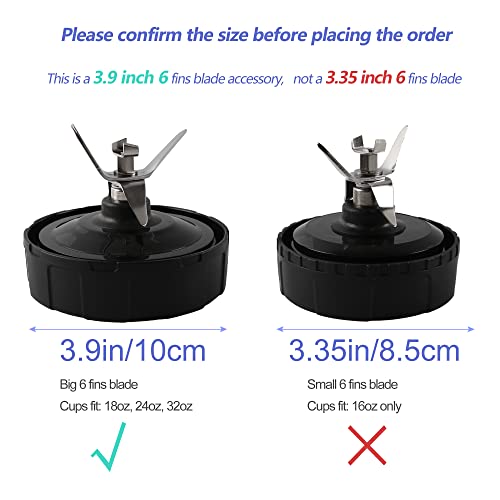6-Fin Ninja Blender Blade Replacement parts Female Fins Blade Compatible with Ninja Auto iQ BL450 Blenders