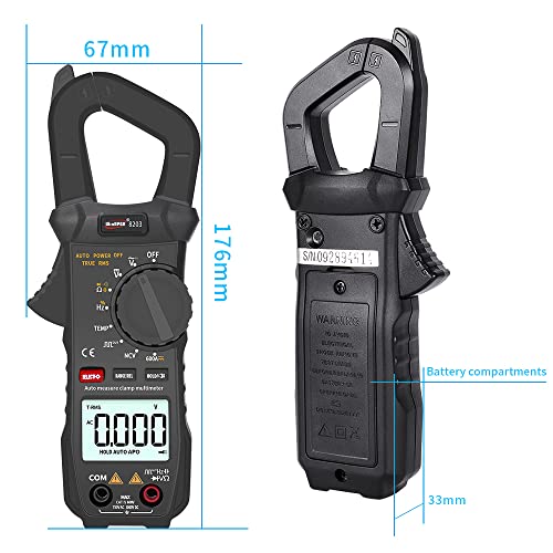 Multimètre de poche True RMS 6000 points avec pince numérique compacte