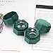 Giftop Equal Octagon Velvet Ring Box Storage 3 Slots for Wedding Ceremony Proposal Engagement Birthday Gift (Green)