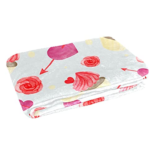 Couverture douce lit plaid chaud motif flèche cœur camping plage 150x100 - 3