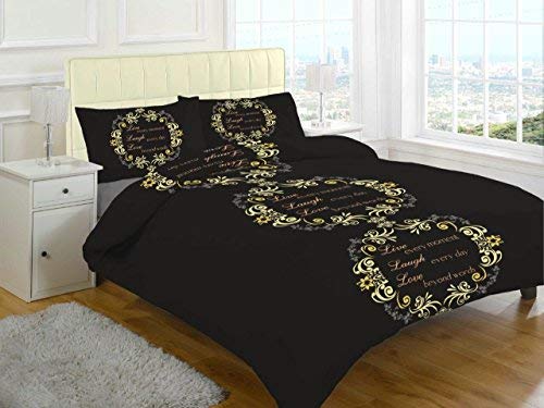 Voice7 New FLANNELETTE 3pc Sheets SET (Fitted sheet + Flat sheet + Pair of Pillowcases) ~ 100% BRUSHED COTTON ~ XMAS GIFT IDEA ~ single, double & king ~ UK SIZES (SINGLE, ASHER- Black)