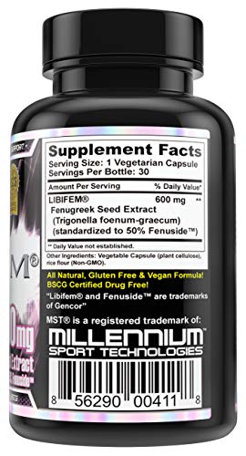 Mst Libifem | Fenugreek Seed Extract | Standardized To 50% Fenuside™ | 600Mg | 30 Count | Bscg Certified Drug Free #TOP1