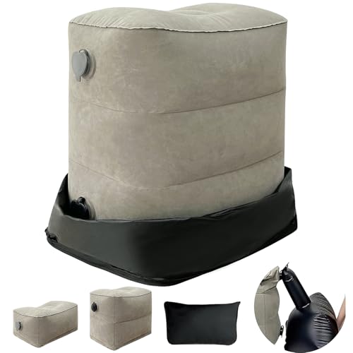 KIYORA フットレスト 飛行機 子供 空気 足置き エアーフットレスト 足枕 快適グッズ 車 足元 クッション 三段階 高さ調節 足のむくみ エコノミー症候群 長距離ドライブ 新幹線 夜行バス 家用 オフィス デスク下 収納袋付き 空気入れ３回で完了