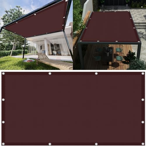 Voile d'ombrage rectangulaire 2.5x7m rouge brique en polyester - 2