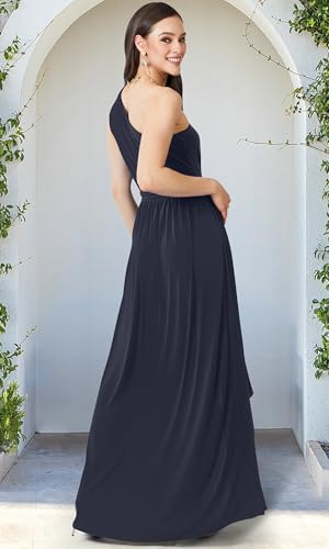 Image of KOH KOH Womens One Shoulder Cocktail Bridesmaid Wedding Guest Maxi Dress