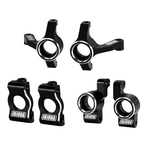 INJORA Aluminum Front Steering Knuckles, Caster Blocks C Hubs and Rear Hubs for Buggy Losi Micro-B/Micro-T
