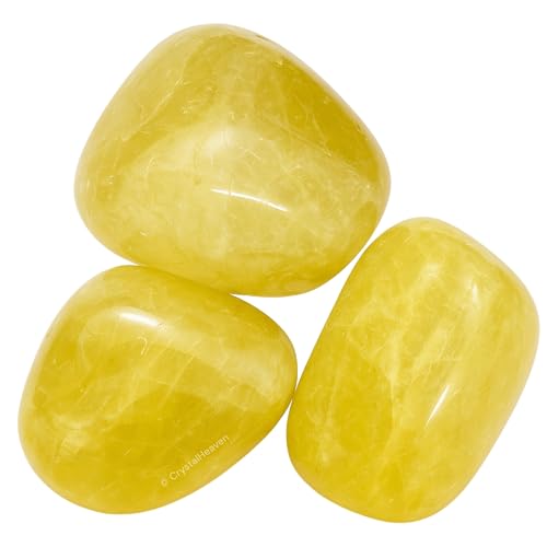 Image of Certified Lemon Quartz Crystal Healing Tumbled Stone, Natural Polished Crystals for DIY Crafts, Manifestation, Meditation, Pooja Feng Shui and Reiki Healing (30 Grams)