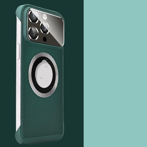 Coque de téléphone de refroidissement magnétique pour iPhone 13 protection objectif verte