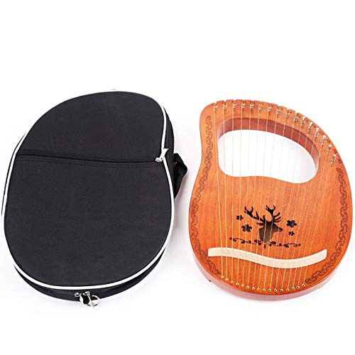 Jili Online Simple Waterproof Padded Lyre Storage Carrying Bag Case Zipper 10 16 19 Strings Lyre Harp Handbags with Pocket Black