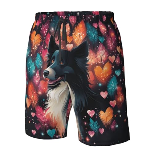 Men's Swim Trunks Black Dog Quick Dry Board Shorts Mens Bathing Suit Beach Swimwear with Pockets 7