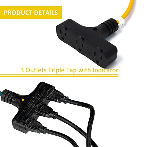 Greatide 30 Ft Retractable Extension Cord Reel, 16/3 Sjtw Power Cord With 3 Electrical Outlets And 10 Amp Circuit Breaker thumb #6