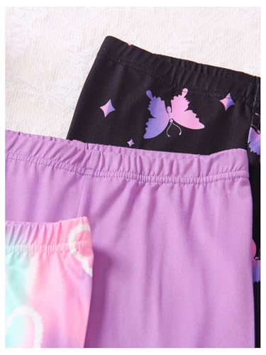 Floerns Girl's 3 Pack Cute Leggings Pants Elastic Waist Comfy Casual Skinny Trousers3
