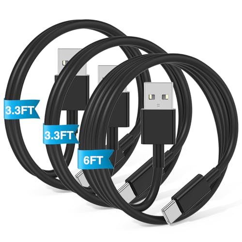 Image of 3-Pack Black [3.3FT+3.3FT+6FT] USB A to USB C Cable，USB to USB C Car Carplay Cable for iPhone 16 15 Pro Plus Pro Max，for iPad Pro /Air /Mini，for Samsung S24 /S23 /S22 /S21，for MacBook Pro /Air and More