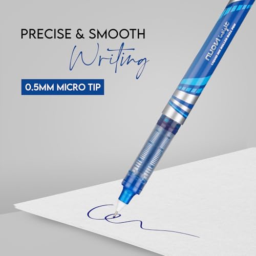 Image of Insight Liquid Ink Rollerball Pens | 0.5mm Micro Tip with Sleek & Lightweight Body | Quick-Dry, Smudge-Free Ink for Smooth Ink flow | Ideal for Office, School & Journaling (Blue Ink, Pack of 8)