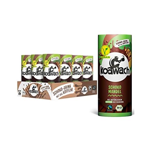 koawach Drink Schoko Mandel Trinkschokolade - Kakao Koffein Getränk Dose Guarana Schokolade Vegan weniger Zucker Schoko Energy Drink Bio Fairtrade Cover