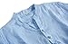 utcoco Men's Casual Cotton Linen Henley Shirts Short/Long Sleeve Beach T-Shirt (Large, Blue)