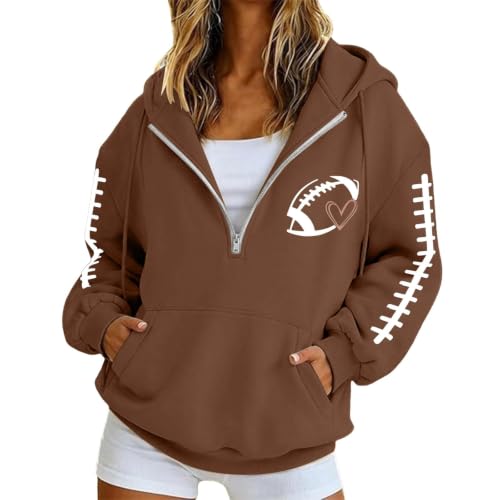 Game Day Crop Zip Up Hoodie Women Football Y2k Oversized Hooded Sweatshirt - image 2