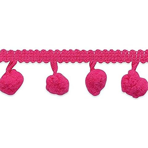 Expo International 3/4-Inch Pom Fringe Trim Embellishment, 20-Yard, Fuchsia Cover
