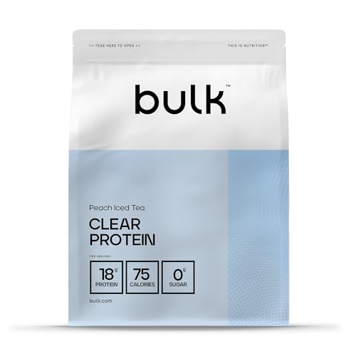 Bulk Clear Protein | Whey & Collagen Blend | 1600 g | 80 Servings | 18g Protein | 5g BCAAs | Fast Absorption | Supports Muscle Growth | Refreshing Flavoured Drink | Peach Iced Tea
