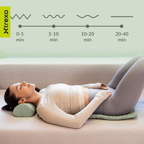 Tapis d'acupression en coton TREXO vert avec coussin de massage - 6