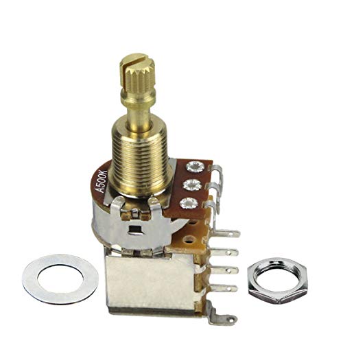 FLEOR 4PCS A500K+B500K Push Push Bounce Switch Potentiometer Long Split Copper Shaft for Electric Guitar Bass Volume/Tone Controls(Set of 2A2B) - Image 3