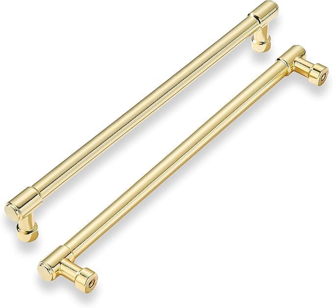 khtumeware | Appliance Handle Pull | Polished Brass | 18 in (457 mm) Center-to-Center Polished Gold Drawer Pull | 1 Pack| Kitchen and Bathroom Cabinet Hardware | Furniture Hardware