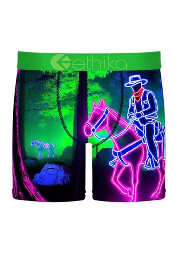 Ethika Mens MID Boxer Brief | Neon Cowboy