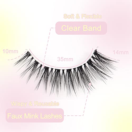 Veleasha WISPY LASHES-G2 5D Faux Mink Lashes 100% Handmade Luxurious Fake Eyelashes Lightweight Fluffy False Eyelashes 5 Pairs Pack thumb #2
