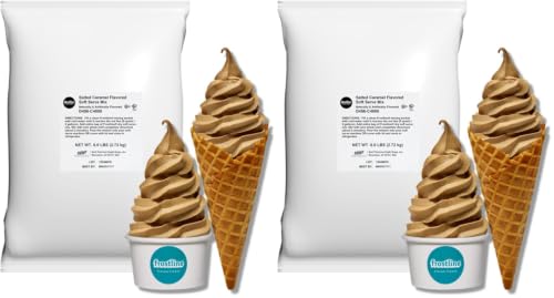 Image of Frostline Salted Caramel Soft Serve Mix, Fat Free, Gluten Free, 6 lbs (Pack of 2)