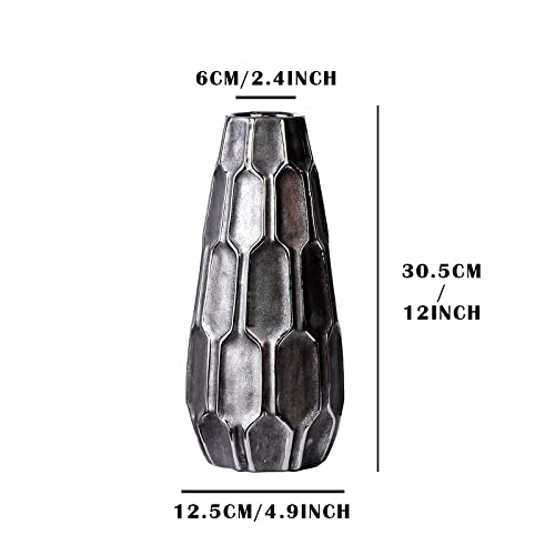 Yundu Ceramics Black Bronze Vases For Flower, Vintage Vase Table Shelf Home Decor, Flower Vases For Wedding Party Living Room Office Bedroom #TOP1