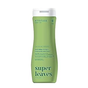 ATTITUDE Nourishing Hair Shampoo, EWG Verified, For Dry and Damaged Hair, Naturally Derived Ingredients, Vegan and Plant Based, Grapeseed Oil and Olive Leaves, 473 mL