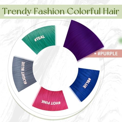 RUNATURE Micro Ring Real Hair Extensions for Women Purple 18 Inch 25g 25s — view 5