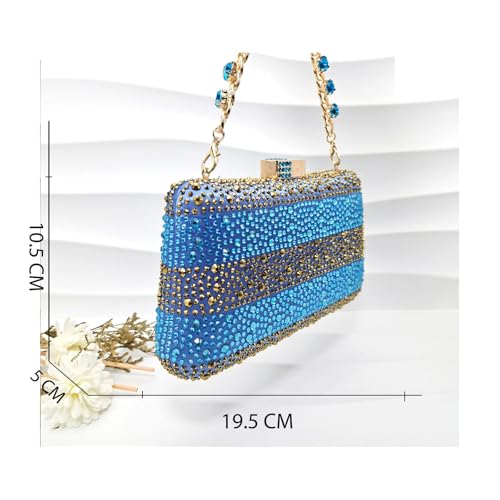 Women Stylish Sky Blue Embellished Satin Pointy Toe Pumps and Clutch Bag3
