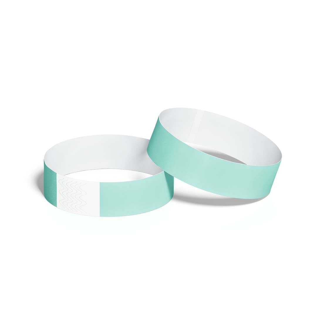 ID&C Tyvek Paper Event Wristbands – 100 Numbered Tamper Proof Security Wristbands for Events, Parties & Admission – Aqua